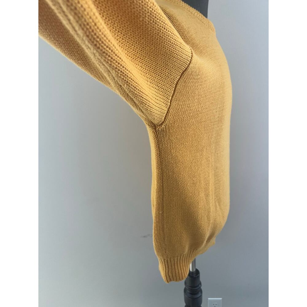 Vintage Boston Traders Cotton Thick Knit Sweater Yellow Crew Neck Size XL SG - Picture 8 of 10